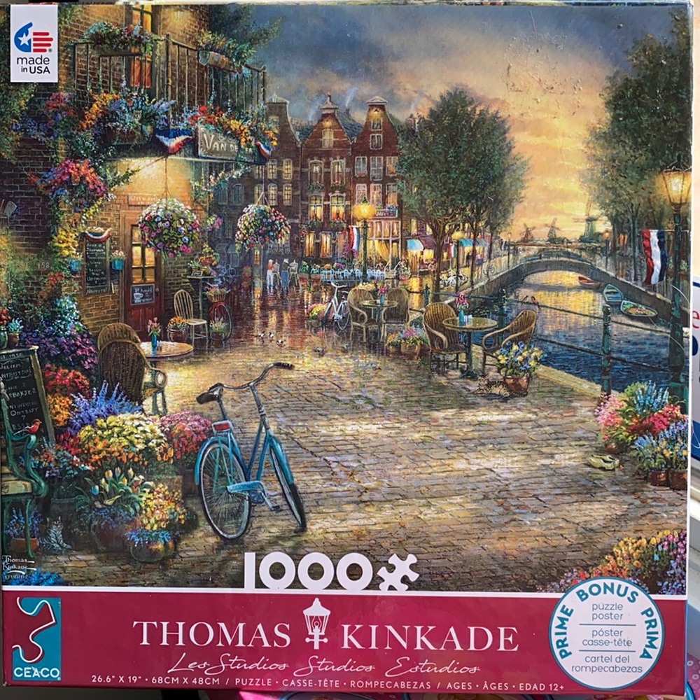 Thomas Kinkade 1000 Puzzle Pieces Amsterdam Cafe